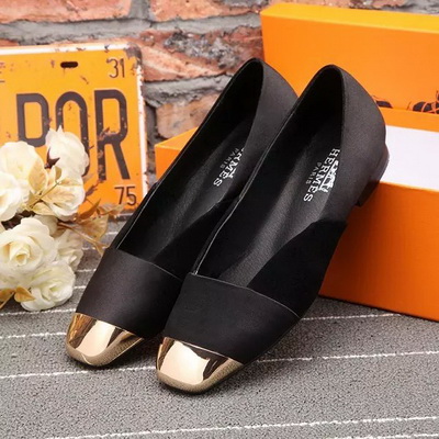 HERMES Shallow mouth flat shoes Women--004